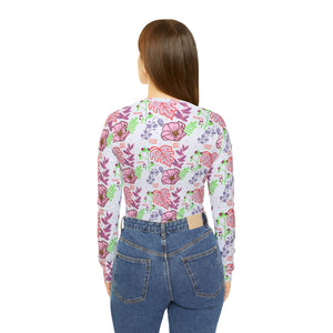 Floral Valentine Women's Long Sleeve V-neck Shirt