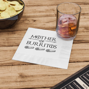 Mother of Burritos White Coined Napkins