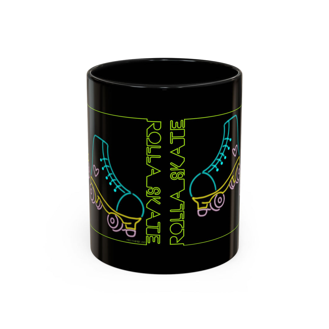 Neon Rolla Skate Coffee Mug - Black Accent 11oz