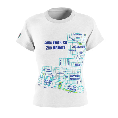 Hand drawn Long Beach District 2 Map Women's Tee
