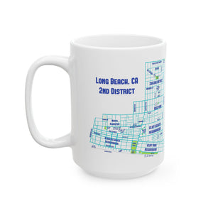 Hand Drawn Long BeachDistrict 2 Ceramic Mug, (11oz, 15oz)