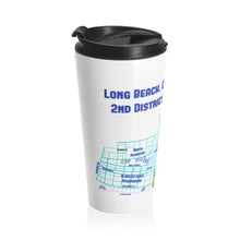 Load image into Gallery viewer, Hand Drawn Long Beach District 2 Stainless Steel Travel Mug 15oz