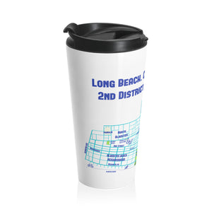 Hand Drawn Long Beach District 2 Stainless Steel Travel Mug 15oz