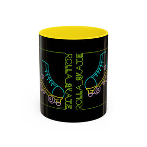 Neon Rolla Skate Coffee Mug - Black Accent 11oz
