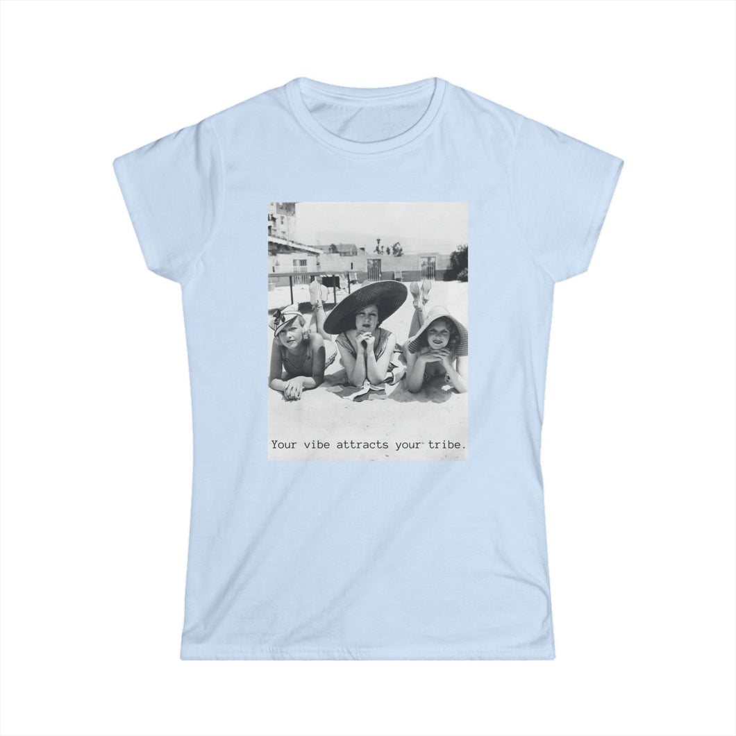 Your vibe attracts your tribe. Vintage Graphic Shirt Women's Softstyle Tee