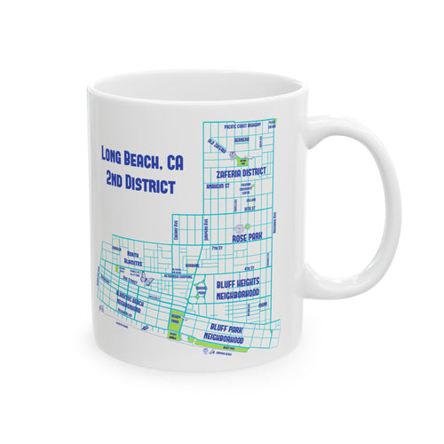 Hand Drawn Long BeachDistrict 2 Ceramic Mug, (11oz, 15oz)