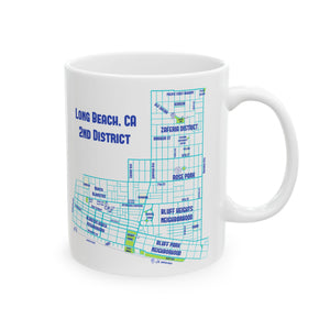 Hand Drawn Long BeachDistrict 2 Ceramic Mug, (11oz, 15oz)