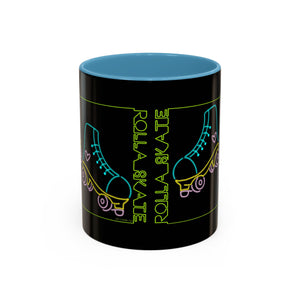 Neon Rolla Skate Coffee Mug - Black Accent 11oz