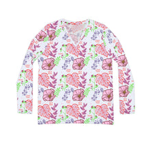 Load image into Gallery viewer, Floral Valentine Women&#39;s Long Sleeve V-neck Shirt