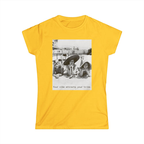 Your vibe attracts your tribe. Vintage Graphic Shirt Women's Softstyle Tee