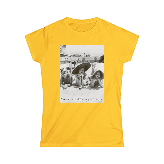 Your vibe attracts your tribe. Vintage Graphic Shirt Women's Softstyle Tee