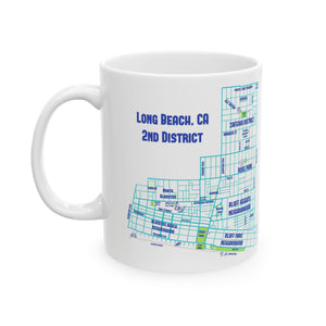 Hand Drawn Long BeachDistrict 2 Ceramic Mug, (11oz, 15oz)