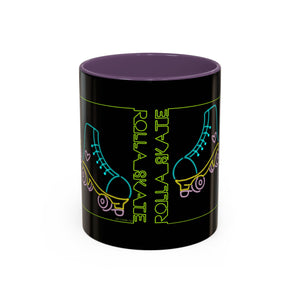 Neon Rolla Skate Coffee Mug - Black Accent 11oz