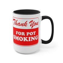 Load image into Gallery viewer, Thank You for Pot Smoking Two-Tone Coffee Mugs, 15oz