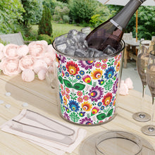 Load image into Gallery viewer, Colorful Folk Ice Bucket with Tongs