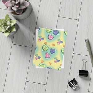 Thrill Me Candy Hearts Greeting Card Bundles (envelopes included)