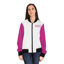 Load image into Gallery viewer, Women&#39;s Long Beach Jr Roller Derby Bomber Jacket - Pink