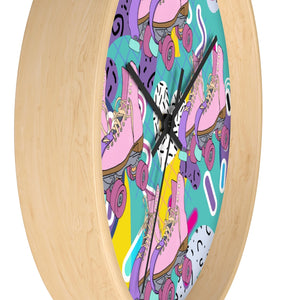 Vivid Roller Skate Wall clock