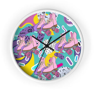 Vivid Roller Skate Wall clock