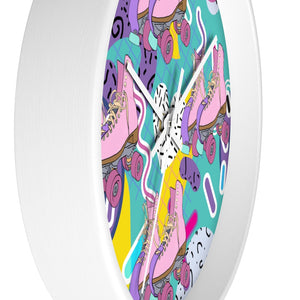 Vivid Roller Skate Wall clock