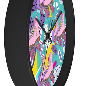 Vivid Roller Skate Wall clock