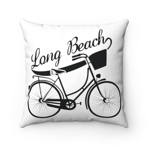 Long Beach Bicycle Square Pillow