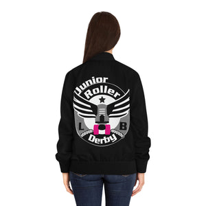 Women's Long Beach Jr Roller Derby Bomber Jacket Black