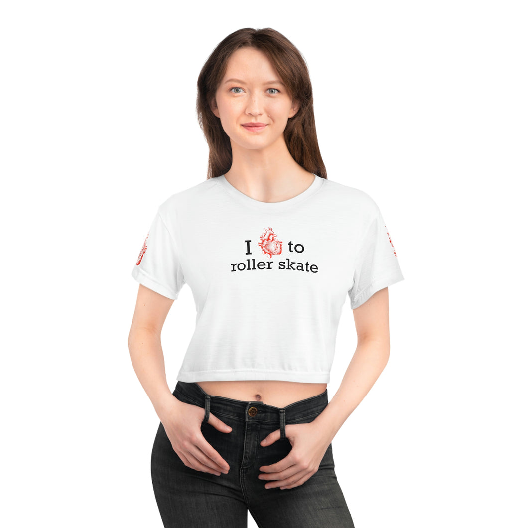 I Love to Roller Skate Women's Crop Tee