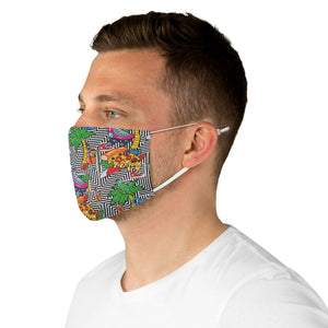 Pizza Skate Party Fabric Face Mask