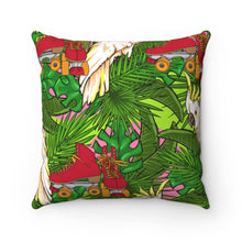 Load image into Gallery viewer, Jungle Skate Parrot Square Pillow