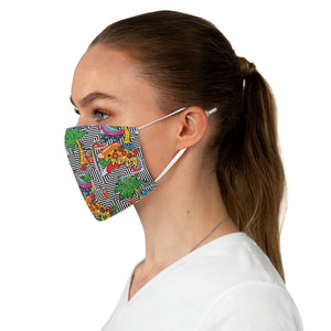 Pizza Skate Party Fabric Face Mask