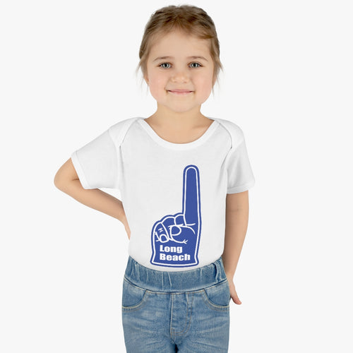 Long Beach Foam Finger Infant Baby Rib Bodysuit