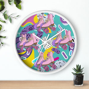 Vivid Roller Skate Wall clock