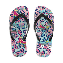 Load image into Gallery viewer, Unisex Wild About the 80&#39;s Roller Skate Flip-Flops