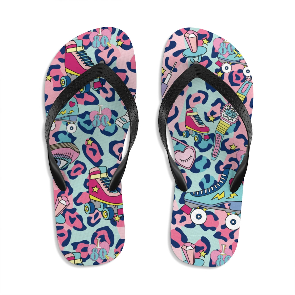 Unisex Wild About the 80's Roller Skate Flip-Flops