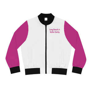 Women's Long Beach Jr Roller Derby Bomber Jacket - Pink