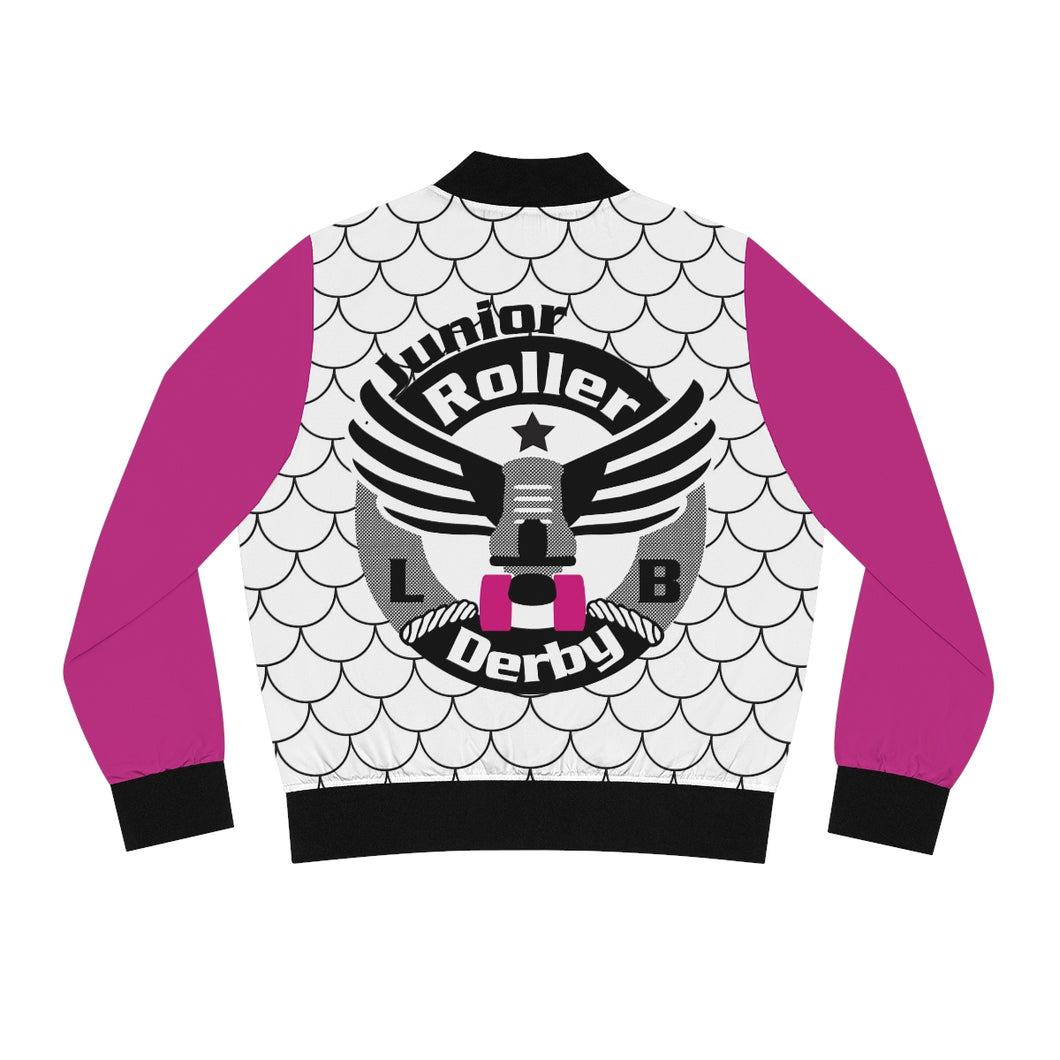 Women's Long Beach Jr Roller Derby Bomber Jacket - Pink