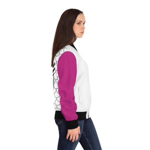 Women's Long Beach Jr Roller Derby Bomber Jacket - Pink