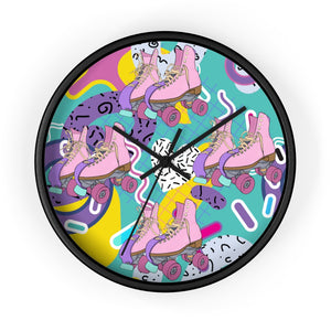 Vivid Roller Skate Wall clock