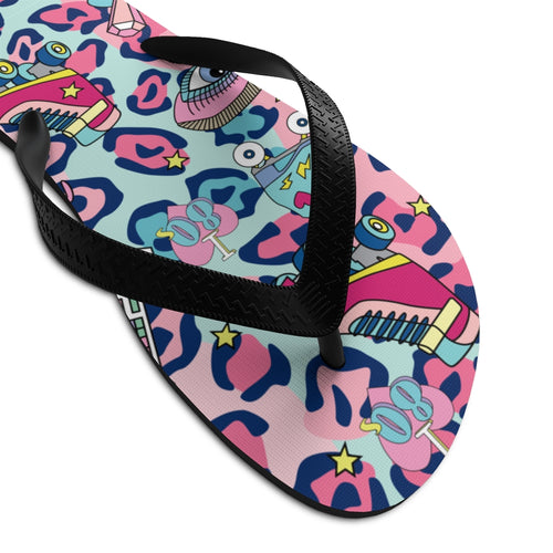 Unisex Wild About the 80's Roller Skate Flip-Flops