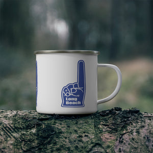 Long Beach Foam Finger Enamel Camping Mug