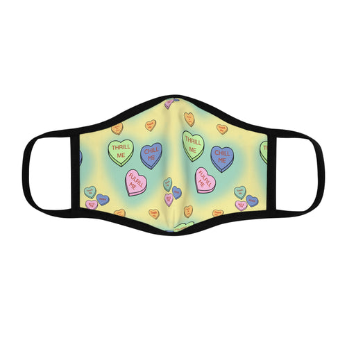 Thrill Me Candy Hearts Fitted Polyester Face Mask