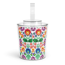 Load image into Gallery viewer, Colorful Folk Ice Bucket with Tongs
