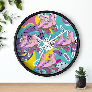 Vivid Roller Skate Wall clock