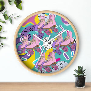 Vivid Roller Skate Wall clock