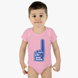 Long Beach Foam Finger Infant Baby Rib Bodysuit