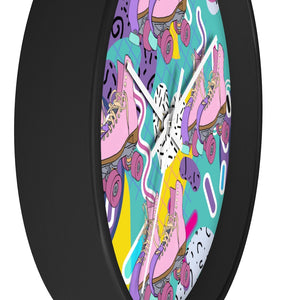 Vivid Roller Skate Wall clock