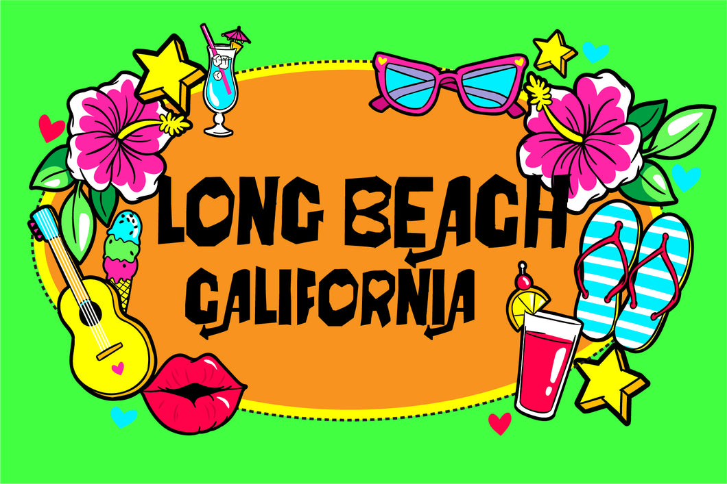 Long Beach Neon Postcard