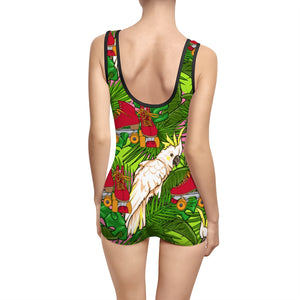 Jungle Skate Parrot Vintage Swimsuit