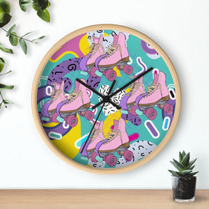 Vivid Roller Skate Wall clock